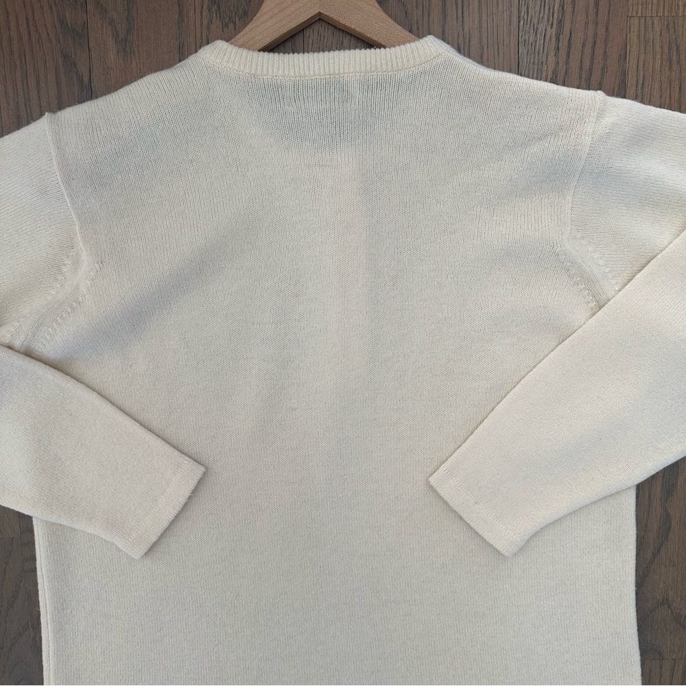 Vintage L.L. Bean Made in Scotland 100% Wool Henley Crew Sweater Medium - Picture 9 of 9